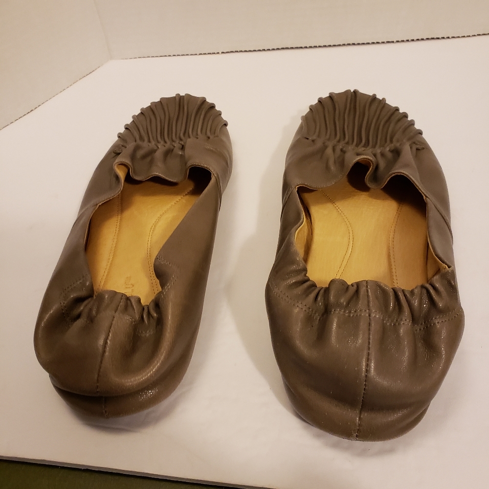 Chocolat Blu Cam2 Taupe Leather Ballet Flats Size 10 M